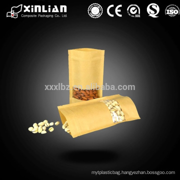 factory price for Food packaging brown white paper kraft bags with window